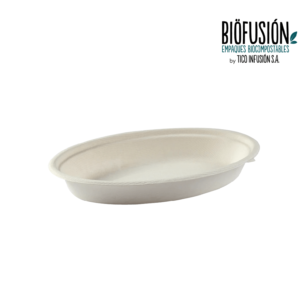Plato 24oz Hondo Blanco (Bagazo de Caña) 500unid.