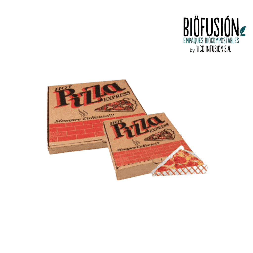 Caja Pizza Kraft (8x8") Impresa (Papel Sostenible) 50unid.