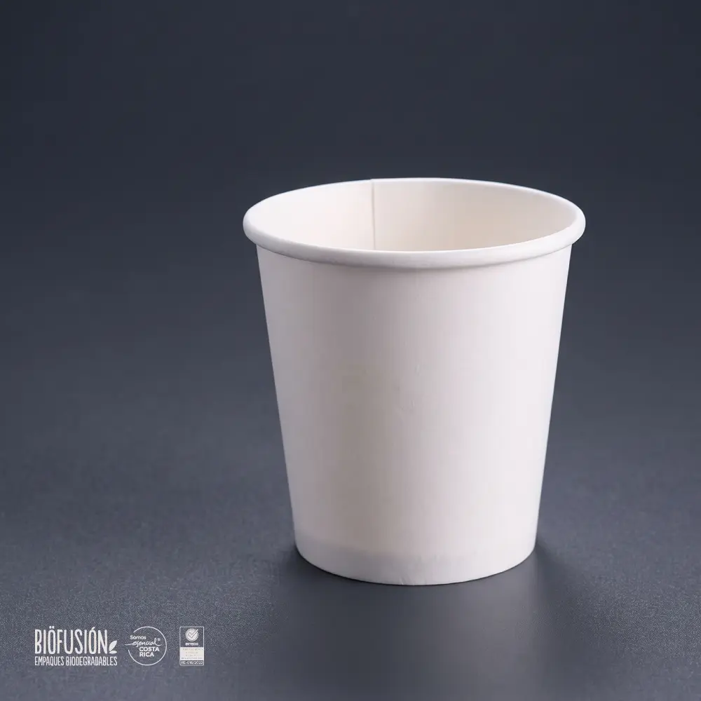 Vasos 6oz Sin Asa Blanco Liso (Papel Sostenible) 1000unid.