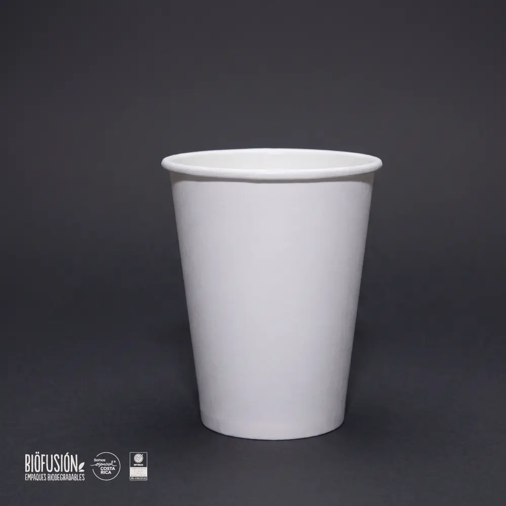 Vasos 12oz Sin Asa Blanco Pared Sencilla (Papel Sostenible) 50x20 1000unid.