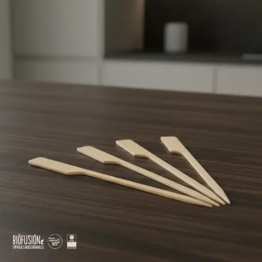 [ECO3712] Pincho Bambú Bandera 15cms (Madera) 100unid.