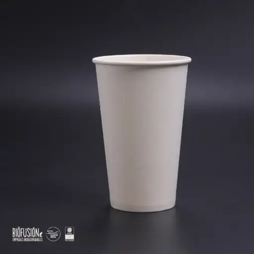 [DVC0606] Vasos 16oz Sin Asa Blanco Liso (Papel Sostenible) 40x25 1000unid.